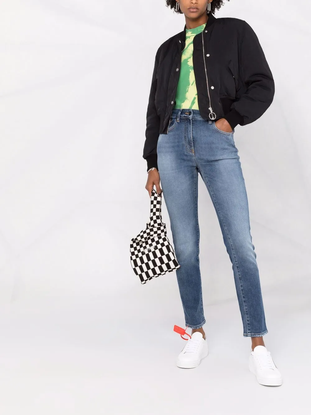 Image 2 of Palm Angels logo-patch slim-cut jeans