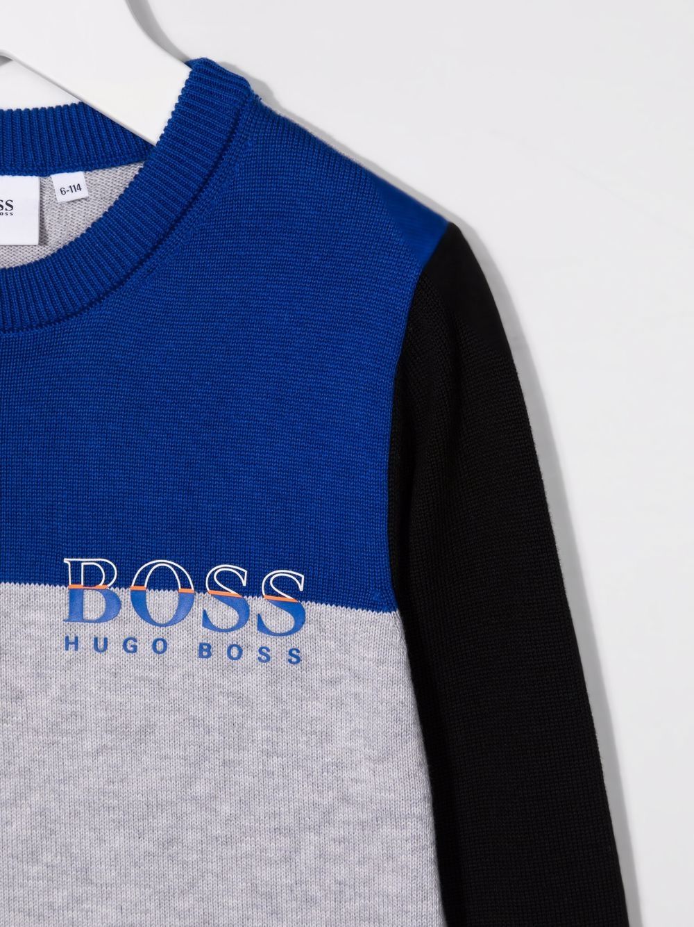 Shop Bosswear Colourblock Logo Sweatshirt In Grey