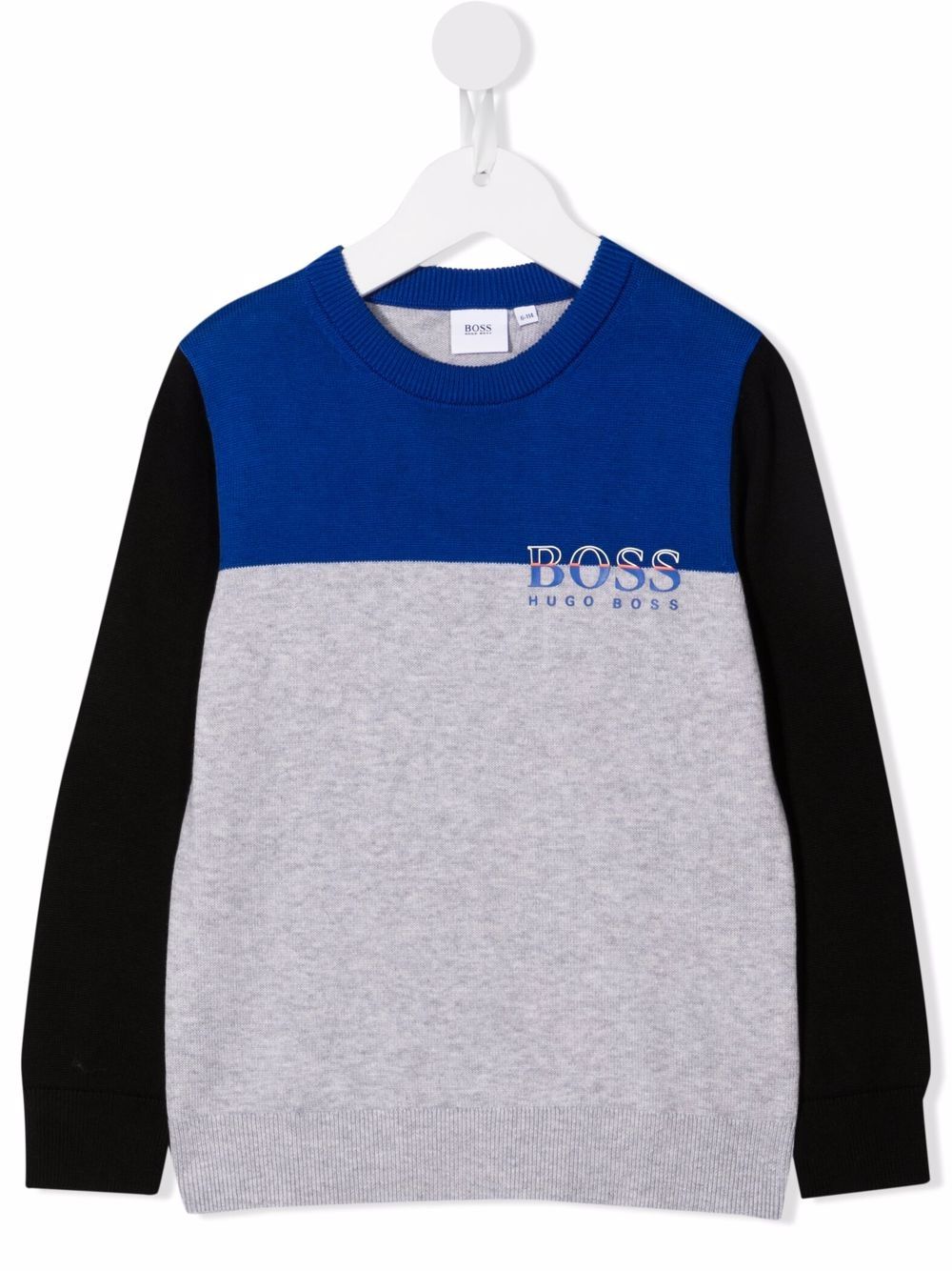 фото Boss kidswear толстовка в стиле колор-блок с логотипом