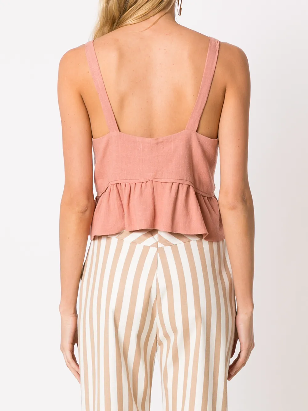 Olympiah Belize Peplum Cropped Top In Neutrals