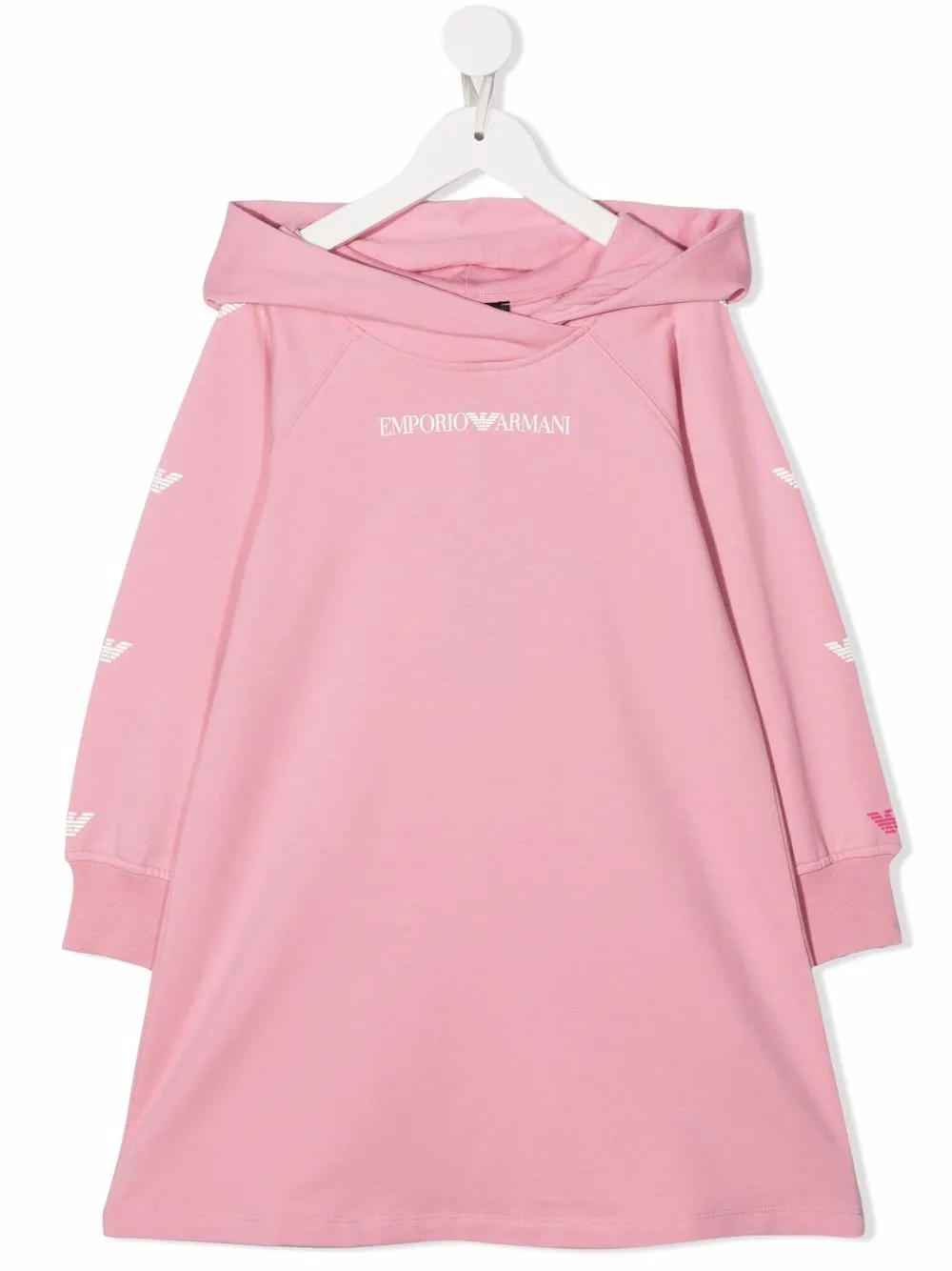 

Emporio Armani Kids vestido estilo hoodie con logo estampado - Rosado