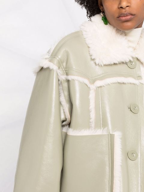 shearling trim crop jacket stand studio