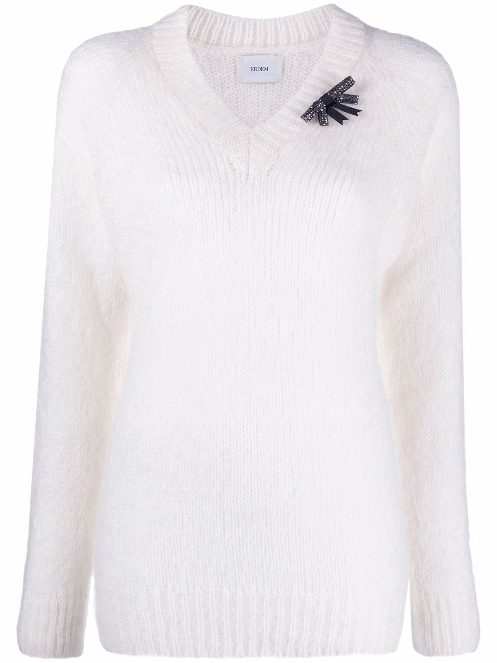 фото Erdem embellished-broach jumper