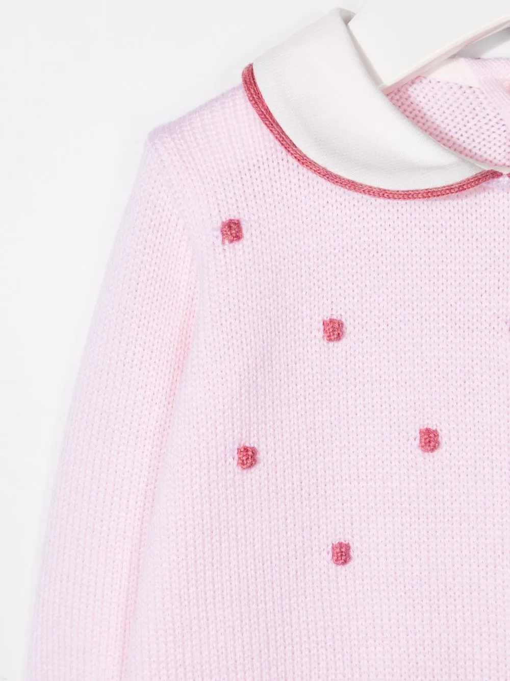  Little Bear Knitted Spotted Romper - Pink 