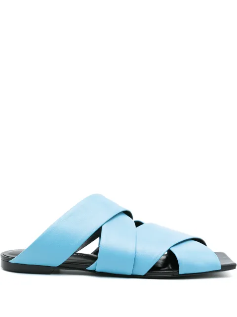 Gloria Coelho crossover-strap leather sandals