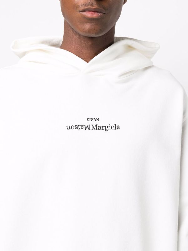 Maison Margiela Upside Down Logo-Print Hoodie