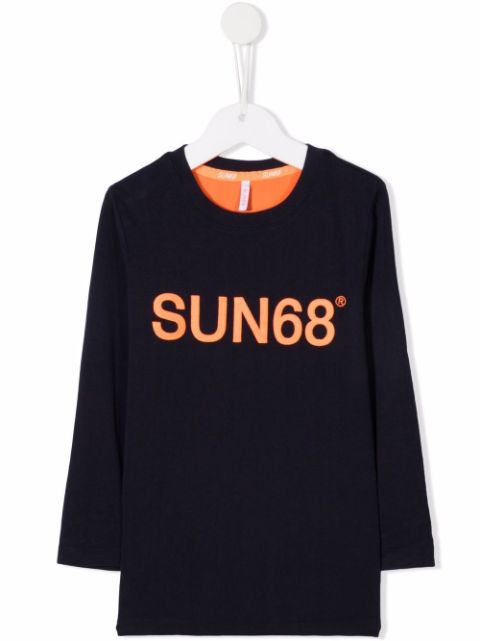 Sun 68 logo-print long-sleeve T-shirt