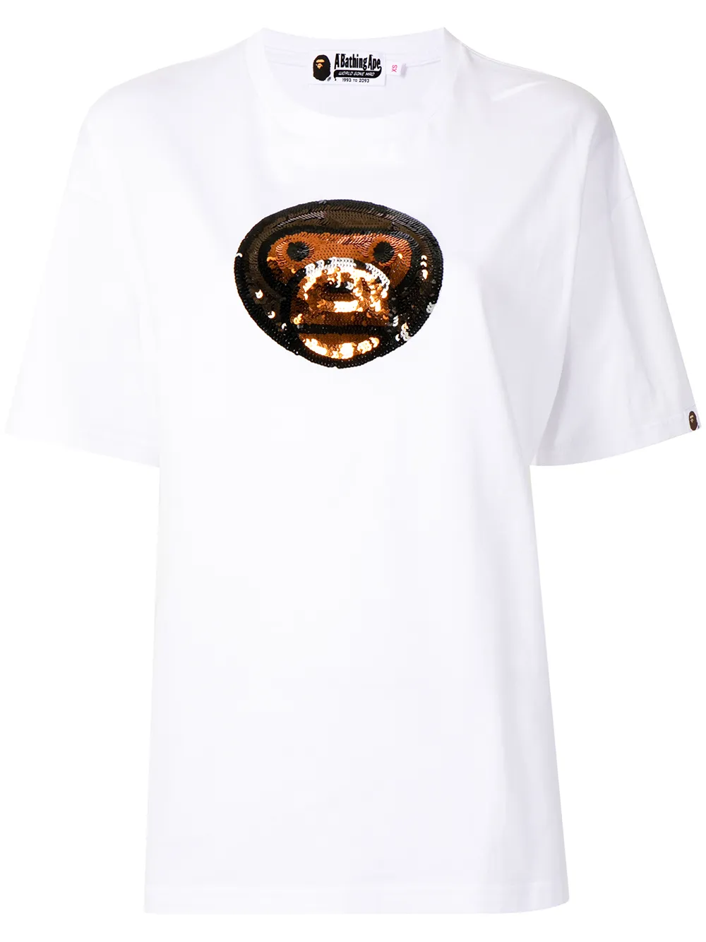 

A BATHING APE® playera con detalle de lentejuelas - Blanco