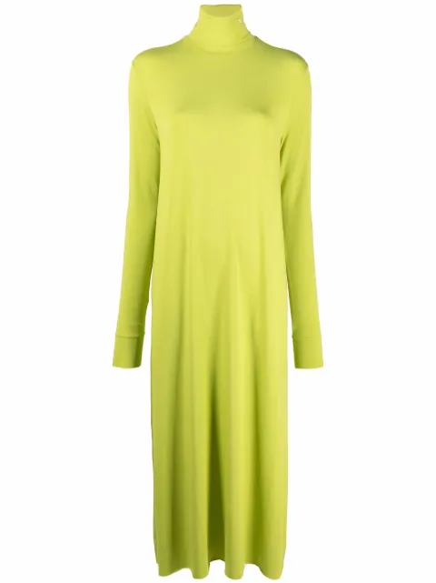 Raf Simons vestido midi con cuello de tortuga