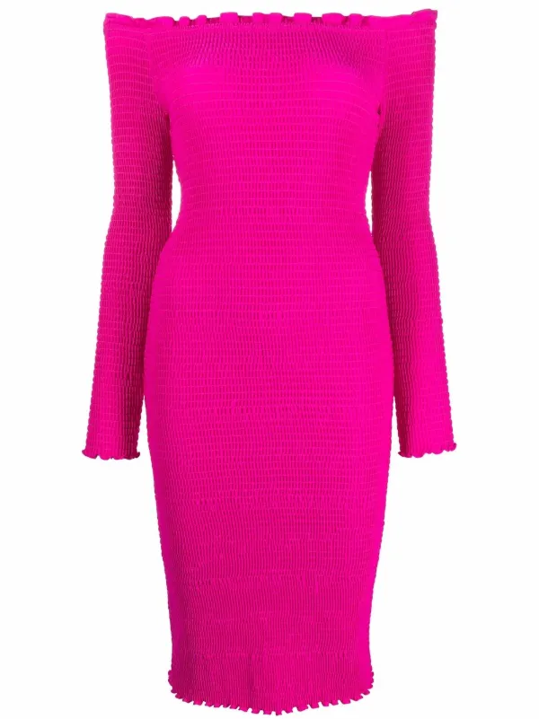Balenciaga Smocked Mini Dress | Pink | FARFETCH PL