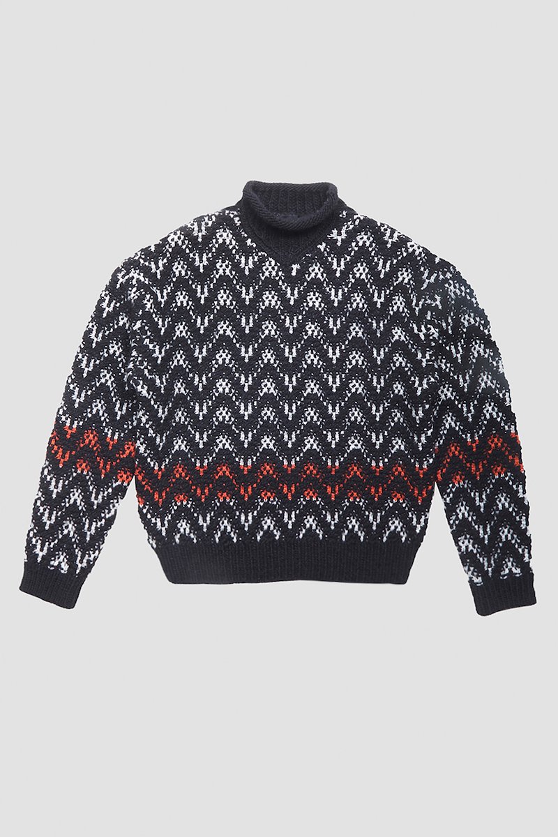 Chevron Jacquard Pullover-blue #0 Chevron Jacquard Pullover, null- 4