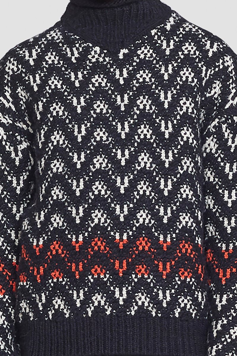 Chevron Jacquard Pullover-blue #1 Chevron Jacquard Pullover, null- 3
