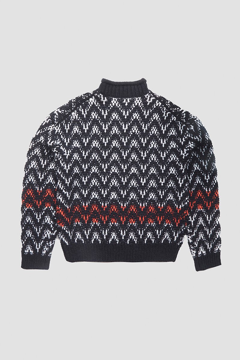 Chevron Jacquard Pullover-blue #1 Chevron Jacquard Pullover, null- 5