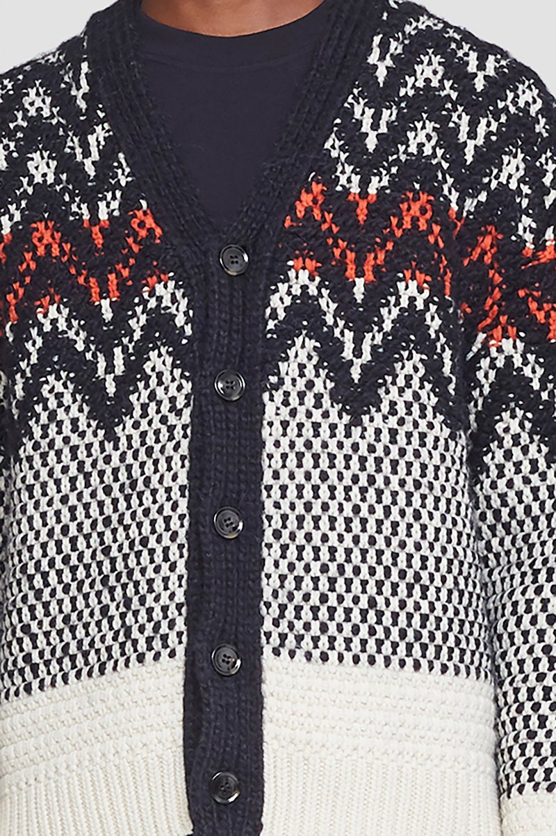 Chevron Jacquard Cardigan-blue #1 Chevron Jacquard Cardigan, null- 3