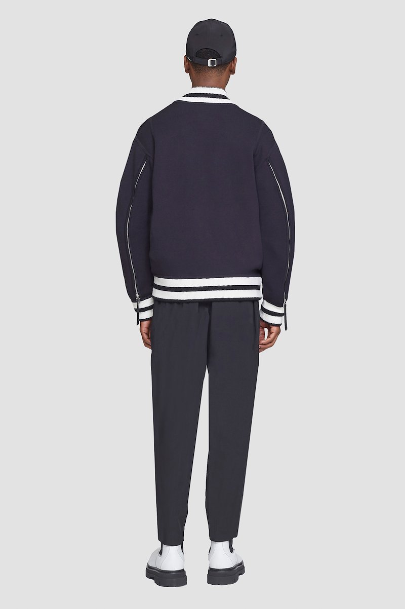 Reversible Knit Varsity Jacket-blue #1 Reversible Knit Varsity Jacket, MIDNIGHT MULTI Wool or fine animal hair->Wool Reversible Knit Varsity Jacket from 3.1 Phillip Lim. - 3