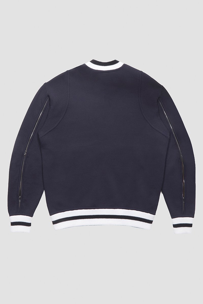Reversible Knit Varsity Jacket-blue #1 Reversible Knit Varsity Jacket, MIDNIGHT MULTI Wool or fine animal hair->Wool Reversible Knit Varsity Jacket from 3.1 Phillip Lim. - 11