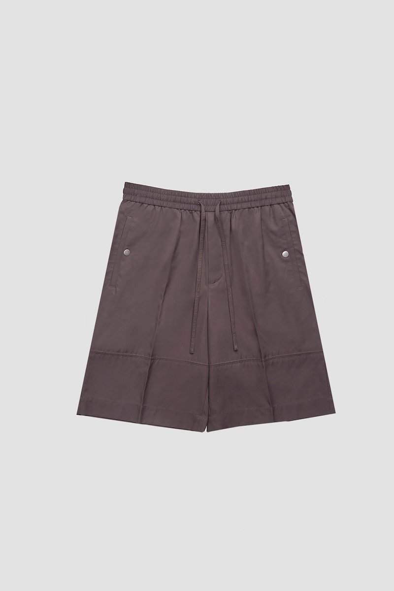 Drawstring Short-white #1 Drawstring Short, drawstring-fastening shorts from 3.1 PHILLIP LIM featuring brown, cotton blend, high waist, elasticated drawstring waistband, slip pockets to the sides, wide leg and above-knee length.- 5