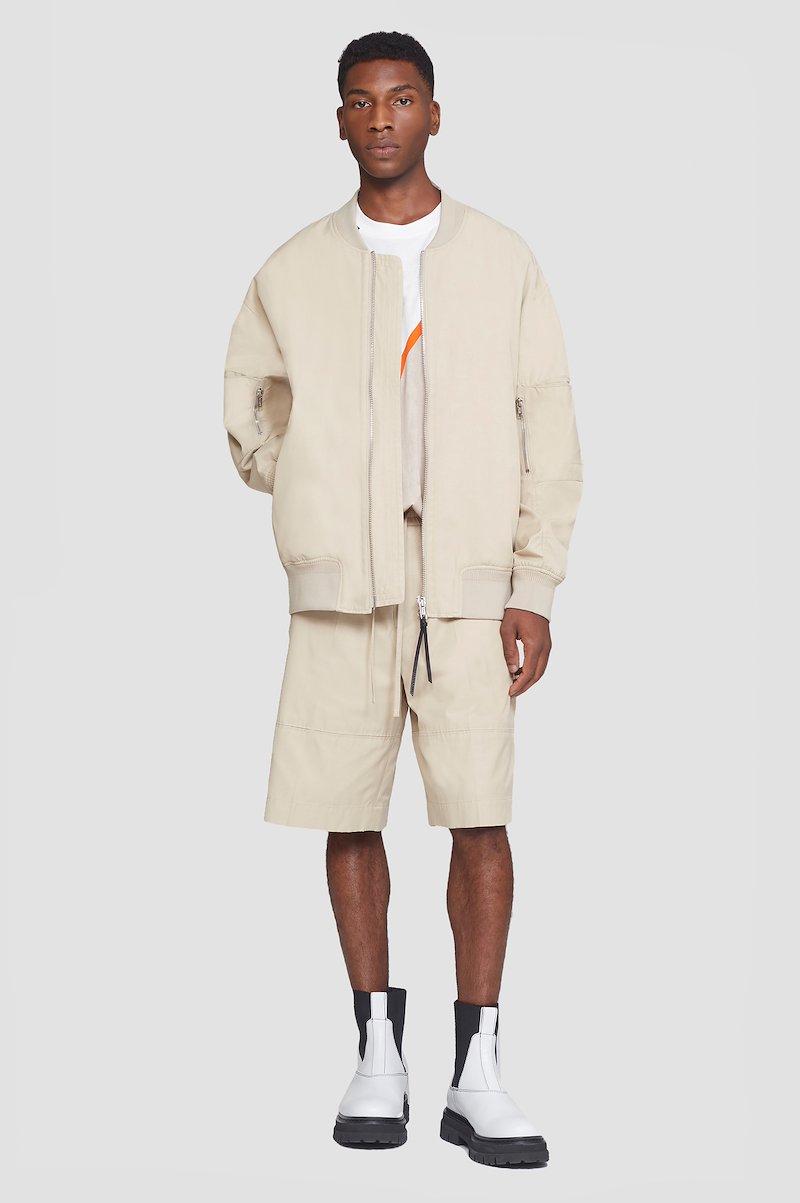 Drawstring Short-neutrals #0 Drawstring Short, drawstring-fastening shorts from 3.1 PHILLIP LIM featuring khaki, cotton blend, high waist, elasticated drawstring waistband, slip pockets to the sides, wide leg and above-knee length.- 0