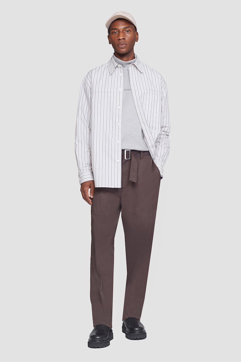 Straight Leg Trouser-brown #0 Straight Leg Trouser, straight-leg trousers from 3.1 PHILLIP LIM featuring brown, cotton blend, high waist, belted waist, slip pockets to the sides, rear welt pocket and wide leg.- 0