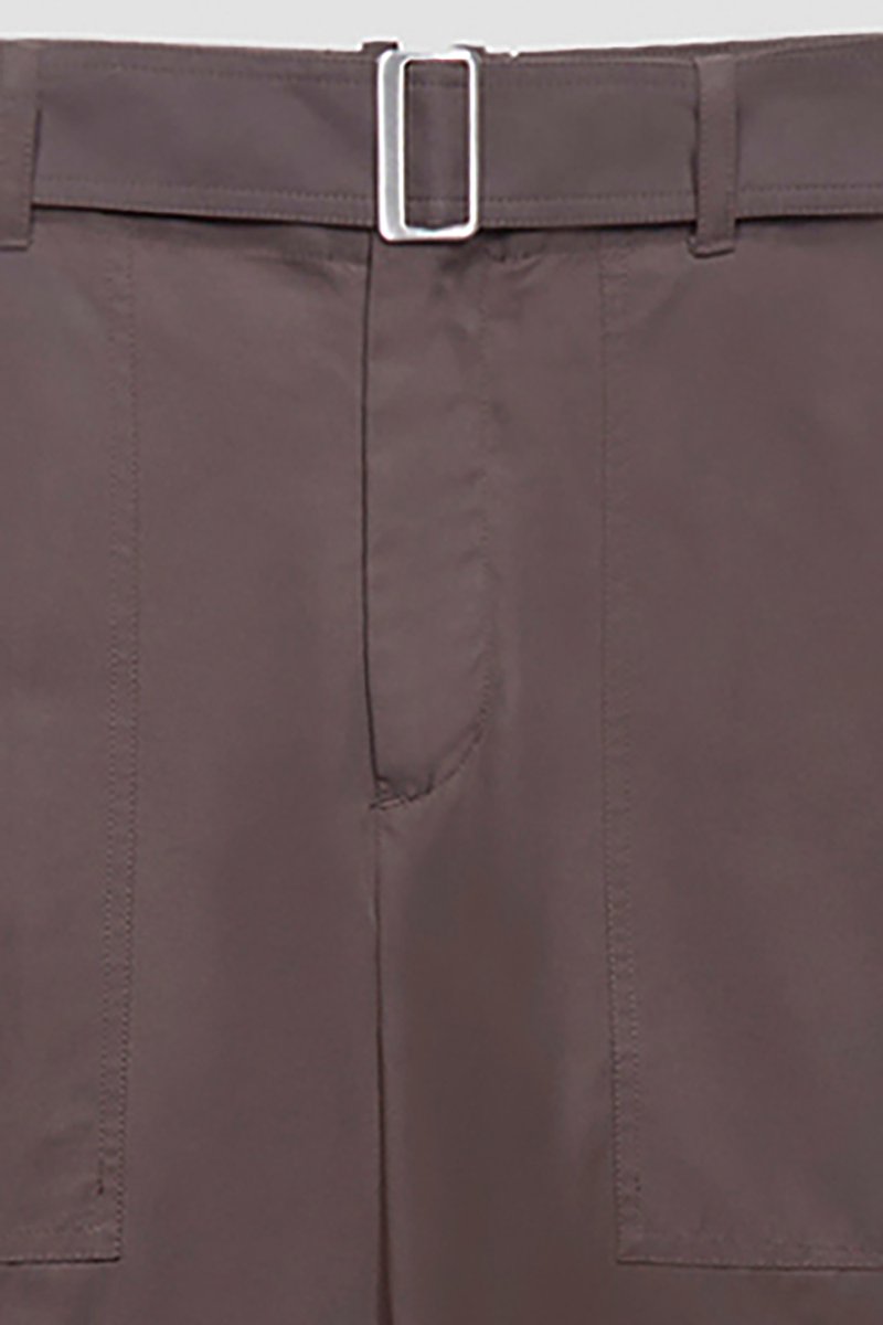Straight Leg Trouser-brown #1 Straight Leg Trouser, straight-leg trousers from 3.1 PHILLIP LIM featuring brown, cotton blend, high waist, belted waist, slip pockets to the sides, rear welt pocket and wide leg.- 7