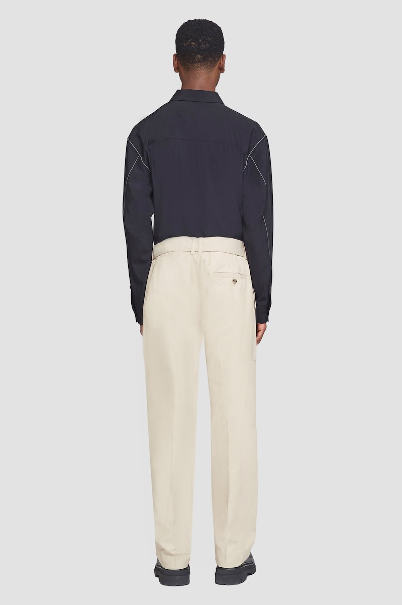 Straight Leg Trouser-neutrals #1 Straight Leg Trouser, straight-leg trousers from 3.1 PHILLIP LIM featuring khaki, cotton blend, high waist, belted waist, slip pockets to the sides, rear welt pocket and wide leg.- 3