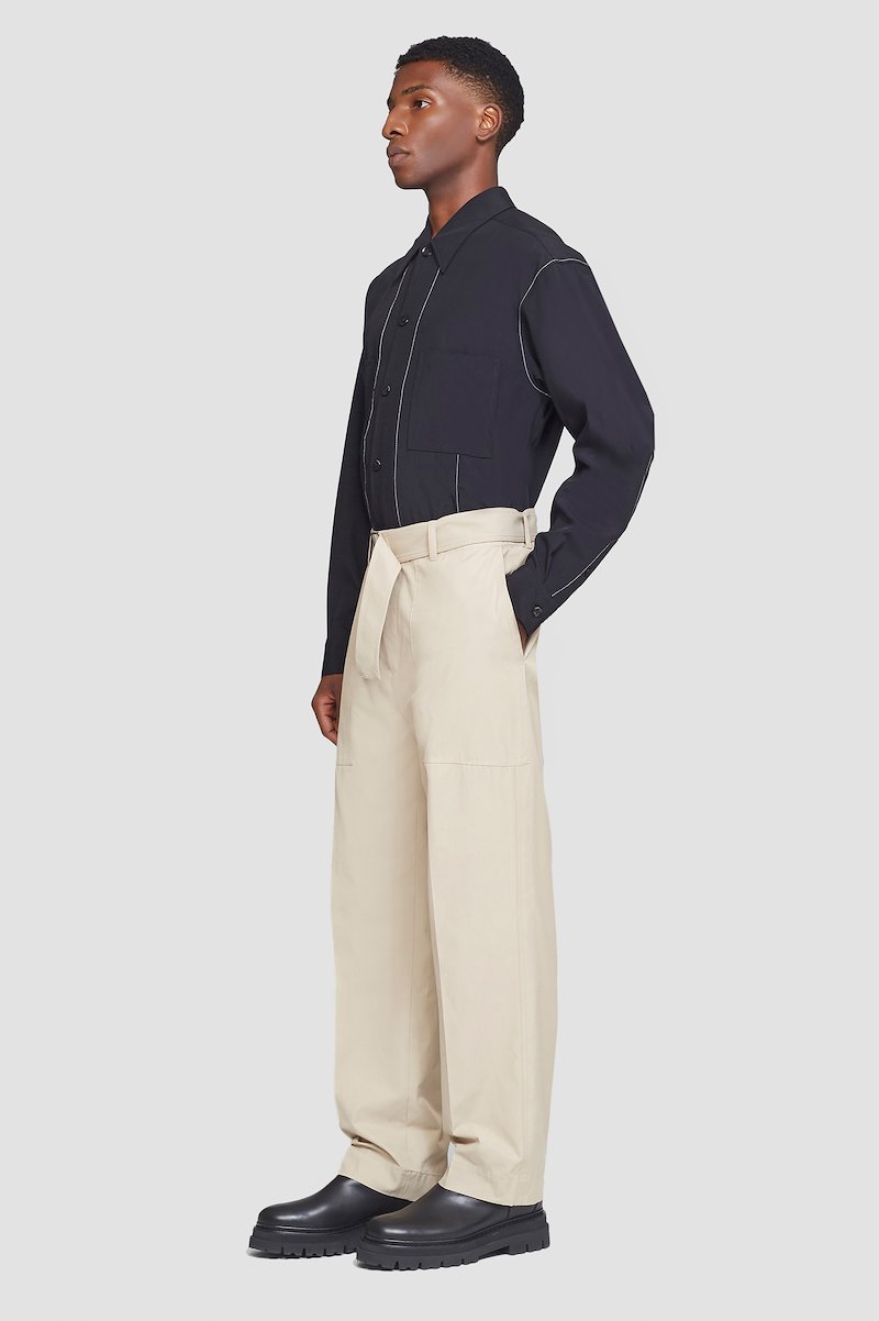 Straight Leg Trouser-neutrals #0 Straight Leg Trouser, straight-leg trousers from 3.1 PHILLIP LIM featuring khaki, cotton blend, high waist, belted waist, slip pockets to the sides, rear welt pocket and wide leg.- 2