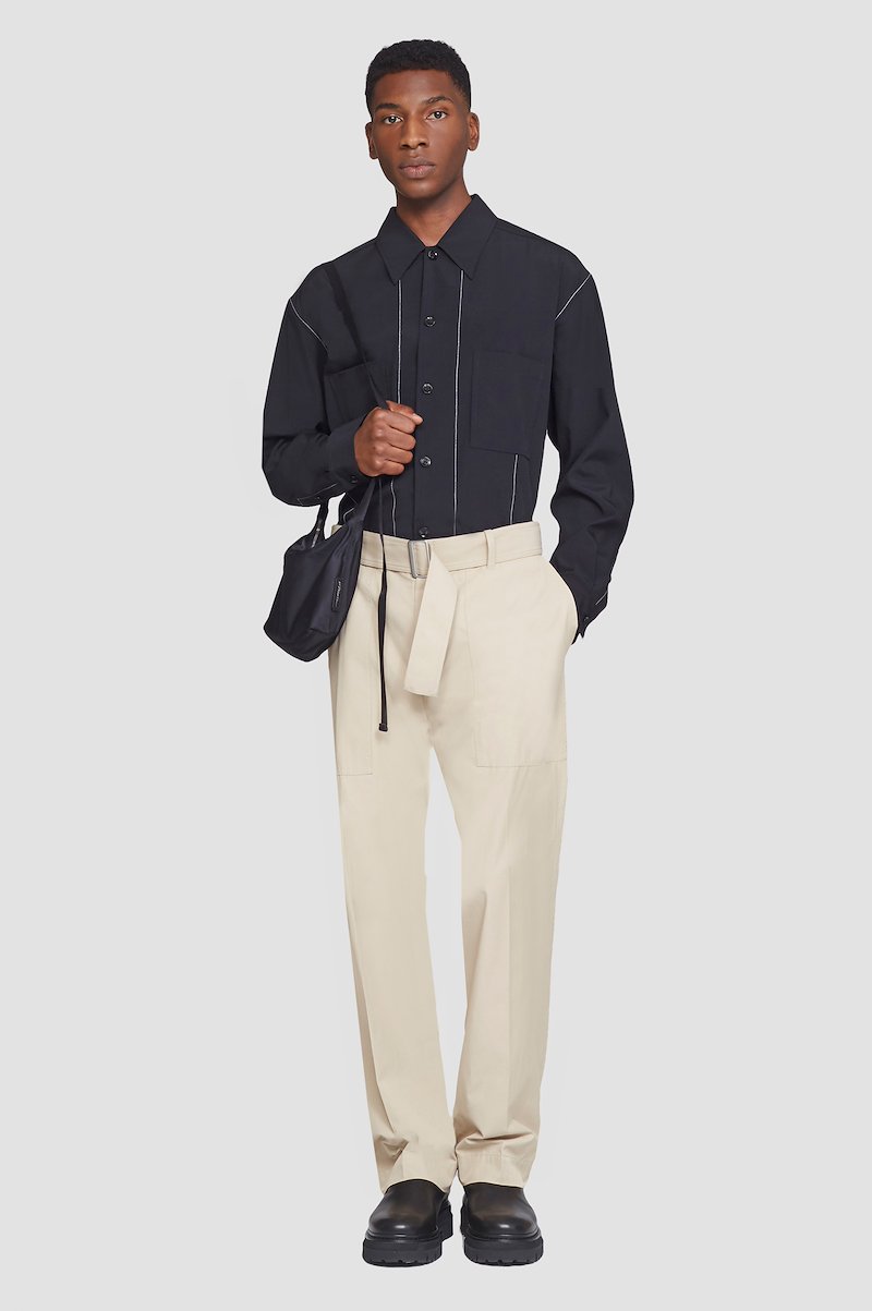 Straight Leg Trouser-neutrals #0 Straight Leg Trouser, straight-leg trousers from 3.1 PHILLIP LIM featuring khaki, cotton blend, high waist, belted waist, slip pockets to the sides, rear welt pocket and wide leg.- 0