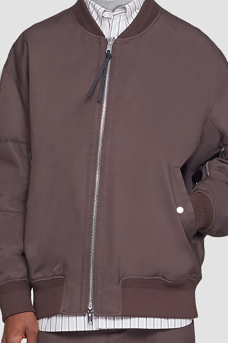 Oversized Bomber Jacket-brown #0 Oversized Bomber Jacket, ESPRESSO Synthetic->Nylon Oversized Bomber Jacket from 3.1 Phillip Lim. - 4