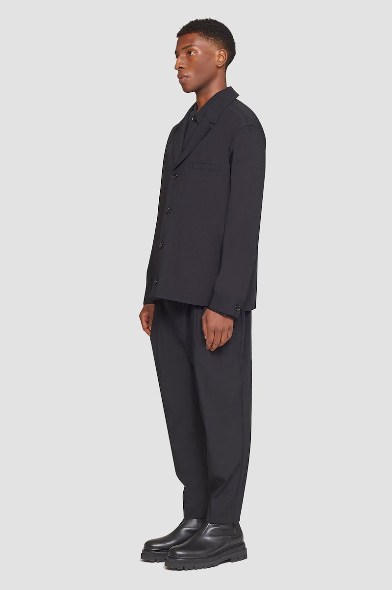 Unconstructed Shirt Jacket-black #0 Unconstructed Shirt Jacket, BLACK Wool or fine animal hair->Wool Unconstructed Shirt Jacket from 3.1 Phillip Lim. - 2