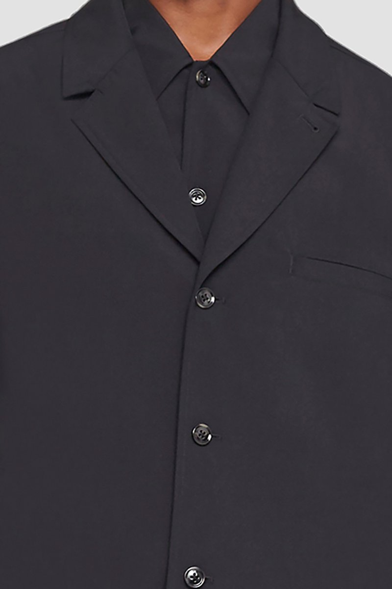 Unconstructed Shirt Jacket-black #0 Unconstructed Shirt Jacket, BLACK Wool or fine animal hair->Wool Unconstructed Shirt Jacket from 3.1 Phillip Lim. - 4