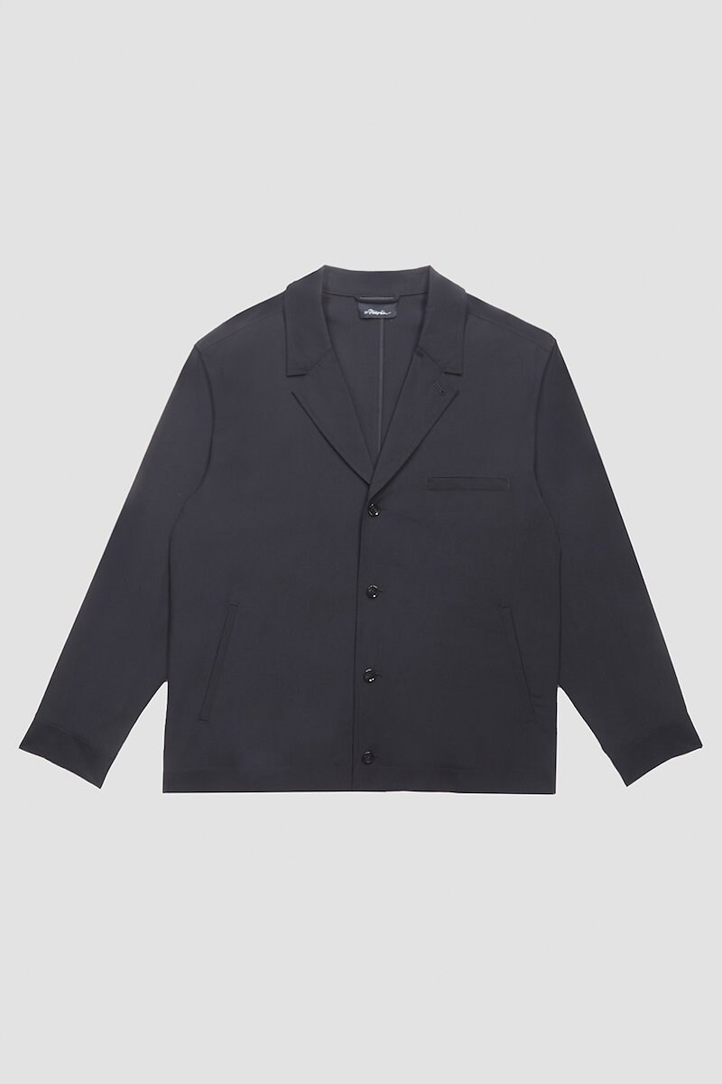 Unconstructed Shirt Jacket, BLACK Wool or fine animal hair->Wool Unconstructed Shirt Jacket from 3.1 Phillip Lim. - 5