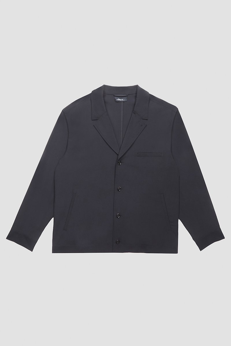 Unconstructed Shirt Jacket-black #1 Unconstructed Shirt Jacket, BLACK Wool or fine animal hair->Wool Unconstructed Shirt Jacket from 3.1 Phillip Lim. - 5