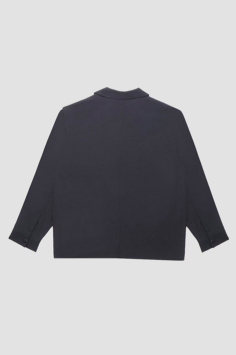 Unconstructed Shirt Jacket-black #0 Unconstructed Shirt Jacket, BLACK Wool or fine animal hair->Wool Unconstructed Shirt Jacket from 3.1 Phillip Lim. - 6