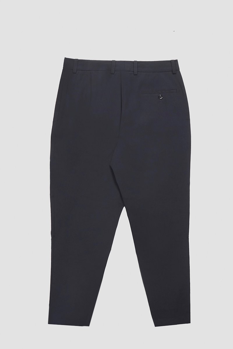 Tapered Trouser-black #1 Tapered Trouser, drop-crotch tailored trousers from 3.1 PHILLIP LIM featuring black, wool blend, pressed crease, belt loops, drop crotch and cropped.- 5