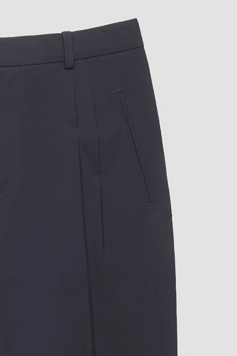 Tapered Trouser-black #0 Tapered Trouser, drop-crotch tailored trousers from 3.1 PHILLIP LIM featuring black, wool blend, pressed crease, belt loops, drop crotch and cropped.- 6