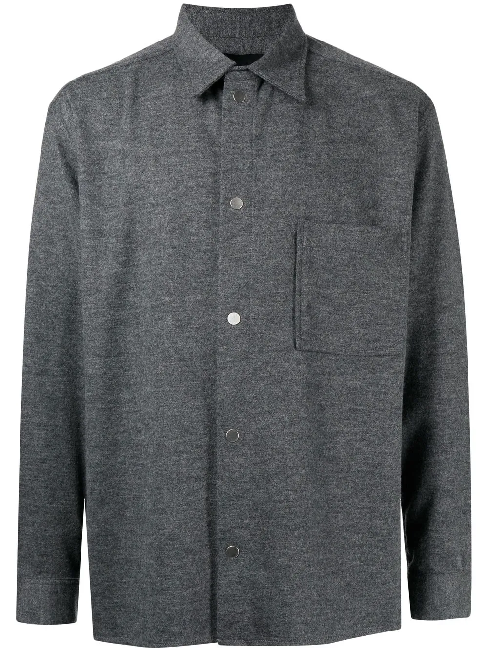 

3.1 Phillip Lim melangé-effect flannel shirt - Grey