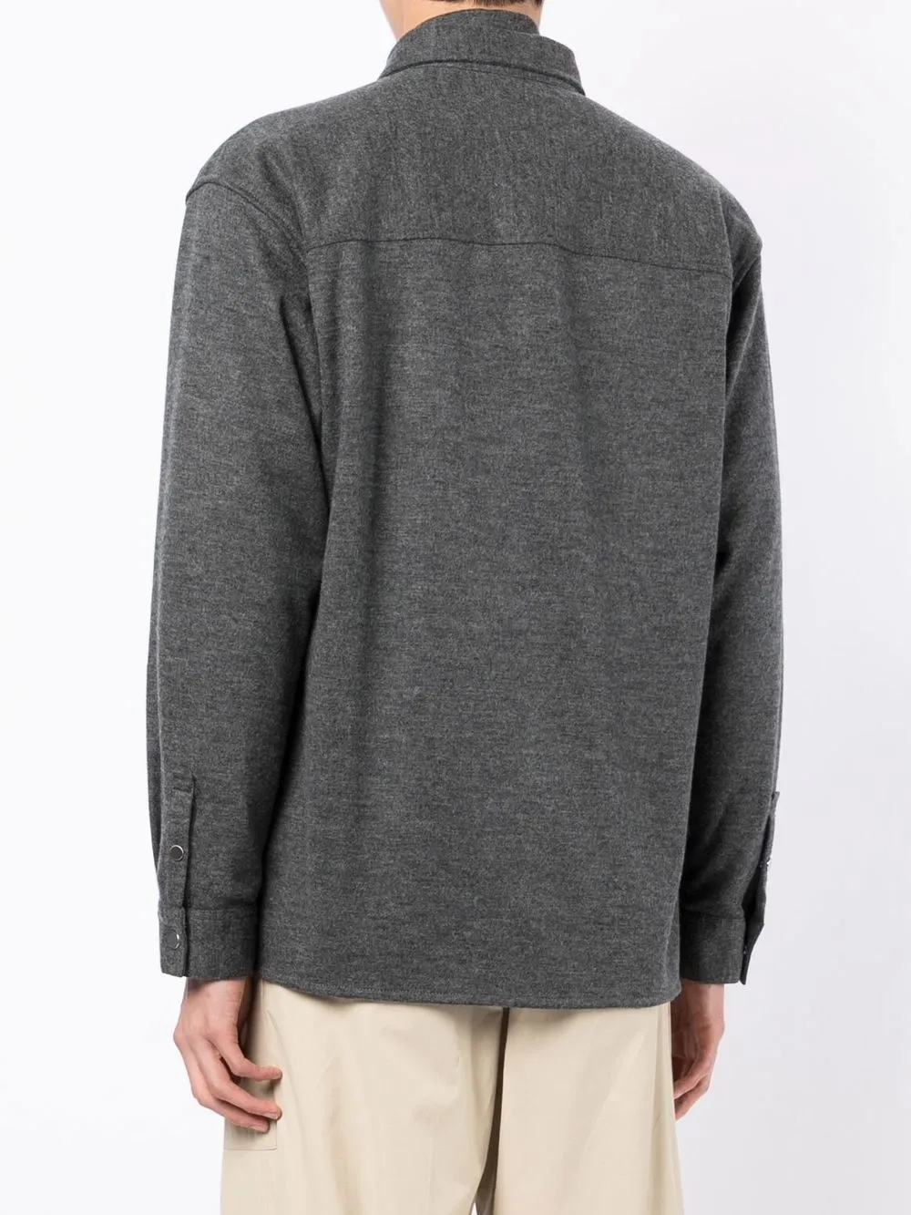 3.1 Phillip Lim Melangé-effect Flannel Shirt In Grey