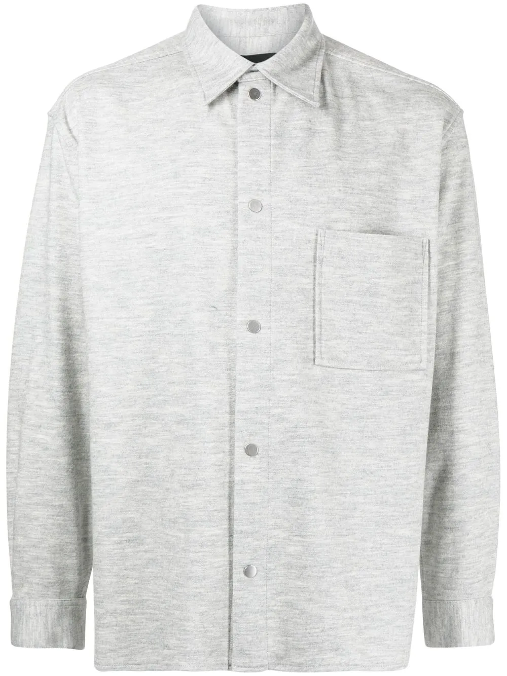 

3.1 Phillip Lim camisa de franela con cuello de pico - Gris