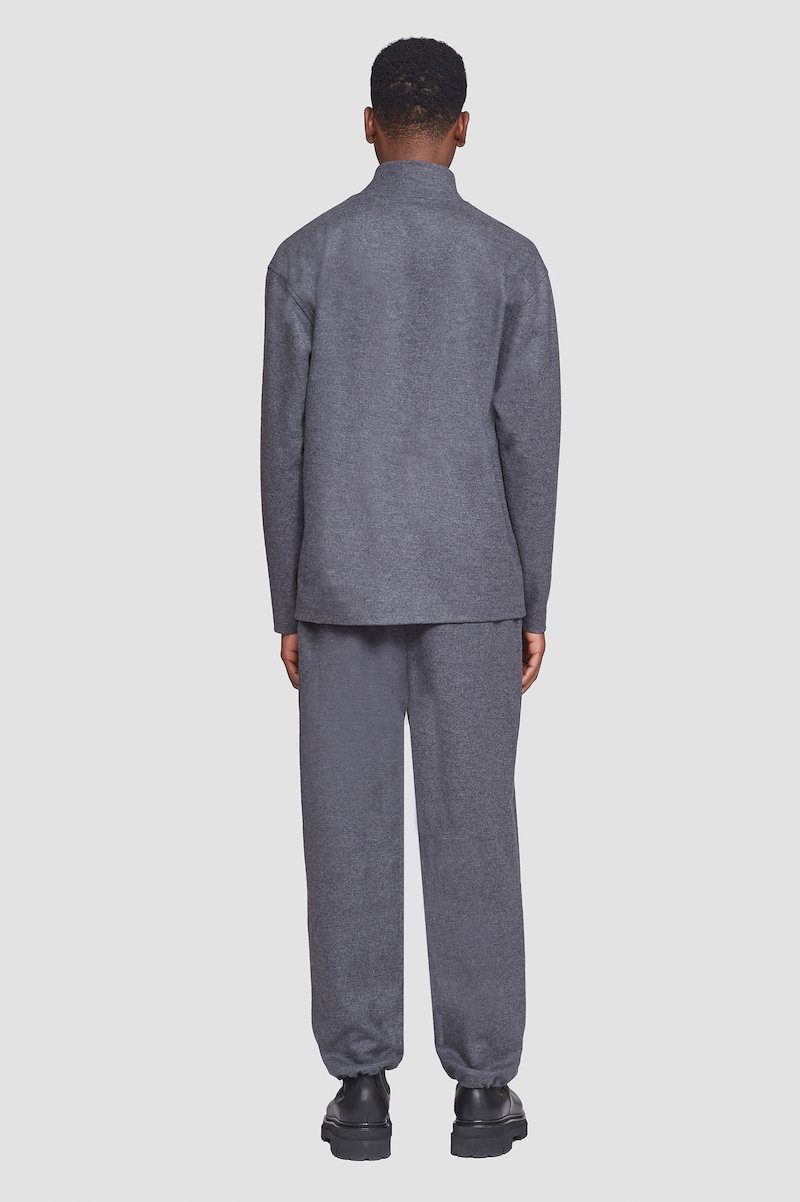 Mock Neck Top-grey #1 Mock Neck Top, mock-neck wool-blend jumper from 3.1 PHILLIP LIM featuring dark grey, wool blend, mélange effect, mock neck and long sleeves.- 3