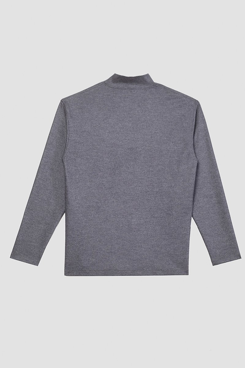 Mock Neck Top-grey #0 Mock Neck Top, mock-neck wool-blend jumper from 3.1 PHILLIP LIM featuring dark grey, wool blend, mélange effect, mock neck and long sleeves.- 6