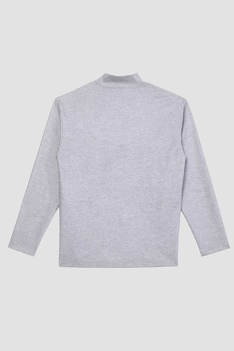 Mock Neck Top-grey #1 Mock Neck Top, null- 5