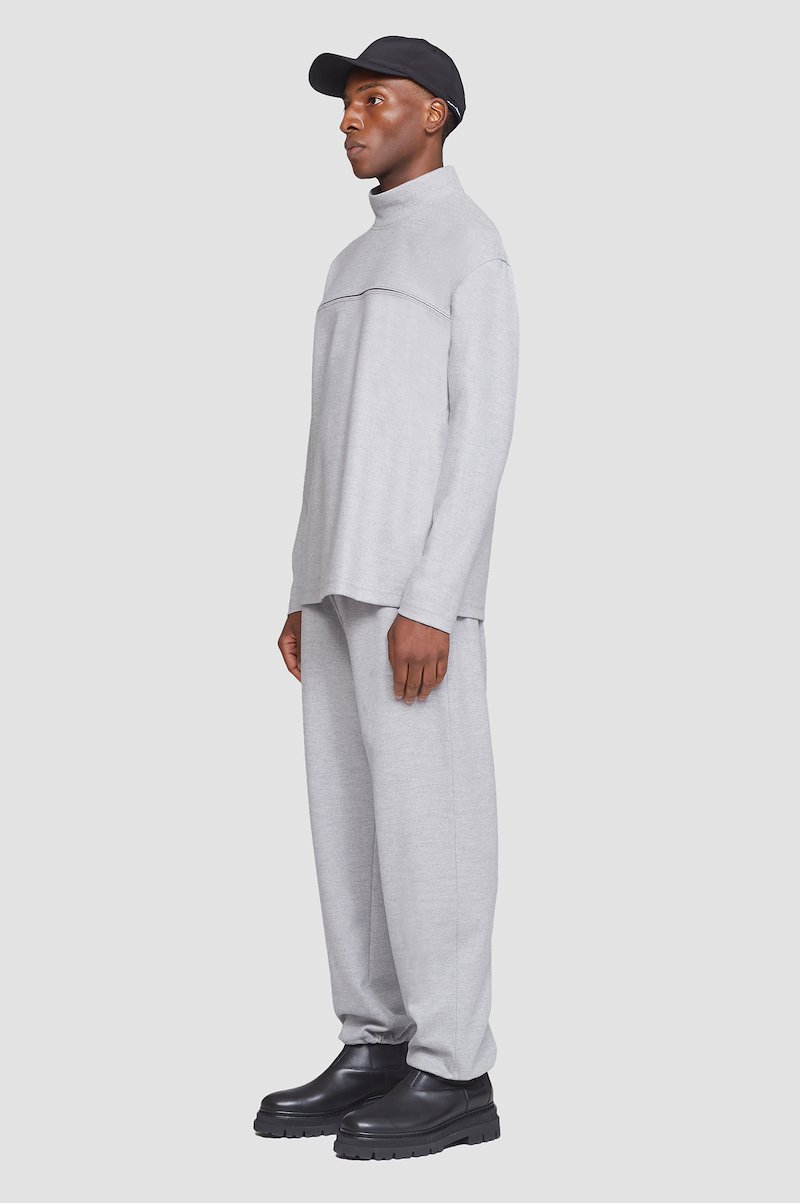 Mock Neck Top-grey #1 Mock Neck Top, null- 1