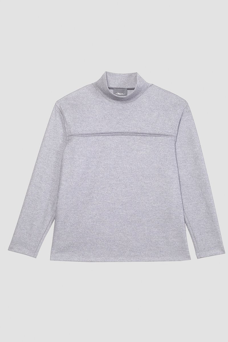 Mock Neck Top-grey #0 Mock Neck Top, null- 4