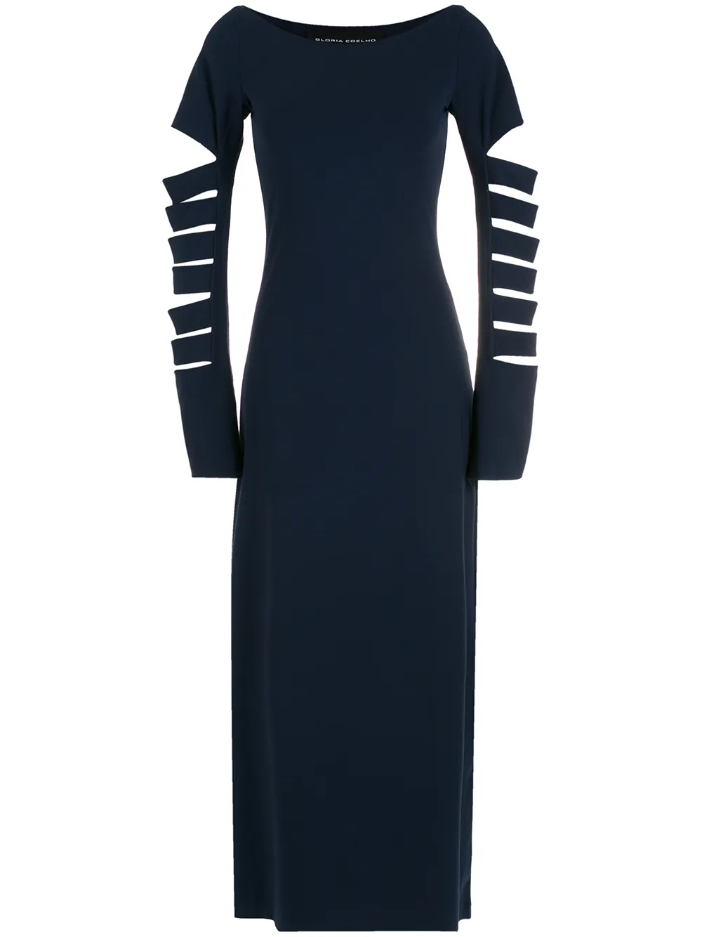

Gloria Coelho vestido manga larga con aberturas - Azul