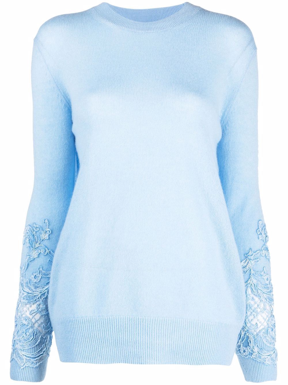 фото Ermanno ermanno lace-trim cashmere jumper