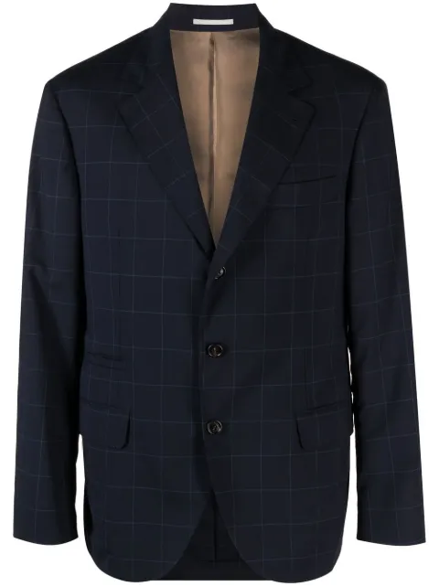 Brunello Cucinelli single-breasted checked tailored blazer