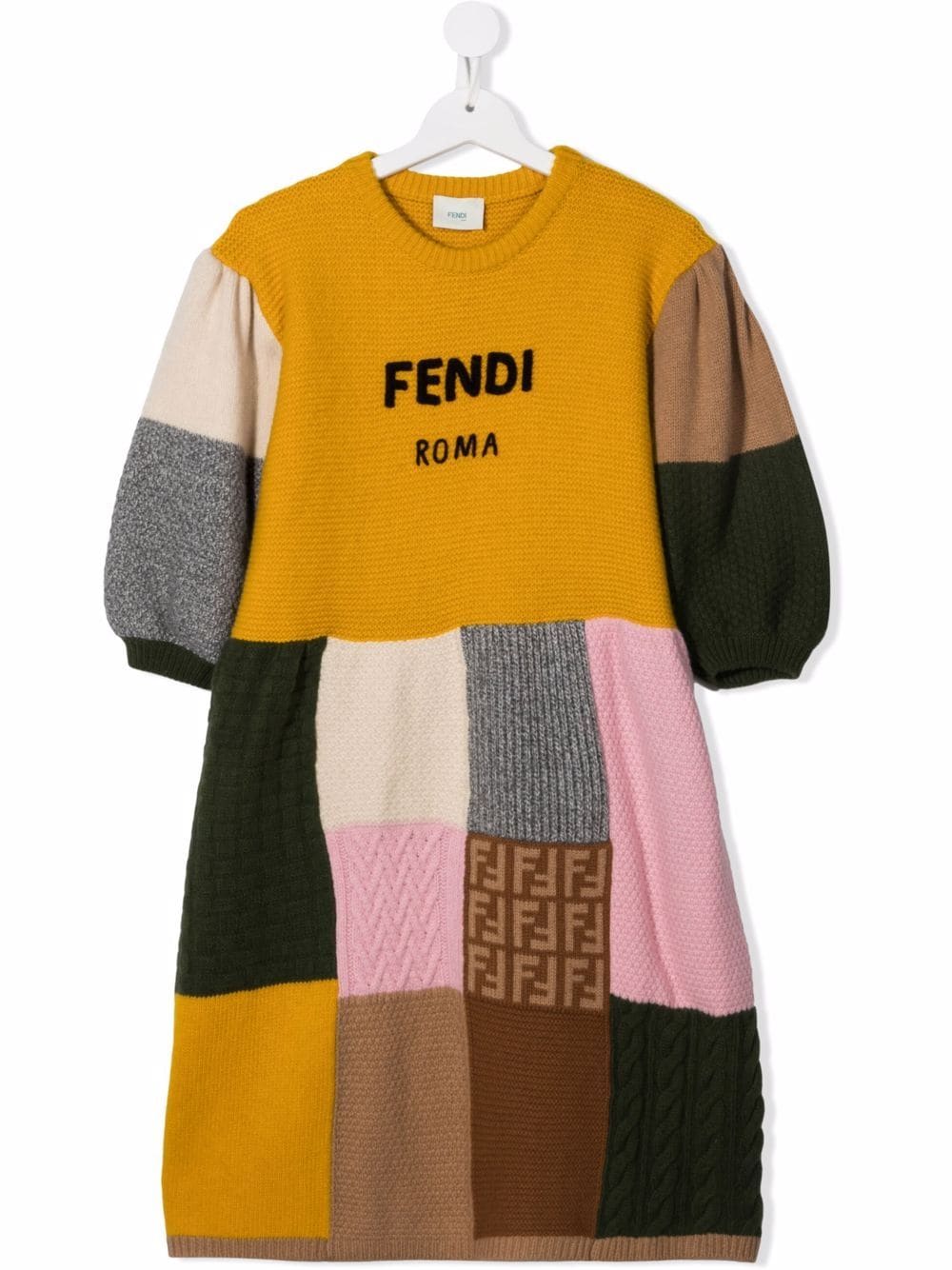 фото Fendi kids платье в технике пэчворк