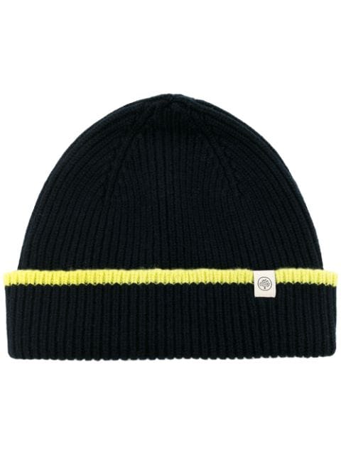 Mulberry - logo-patch ribbed-knit beanie