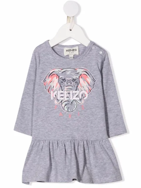 kenzo kids 大象 logo t恤式连衣裙