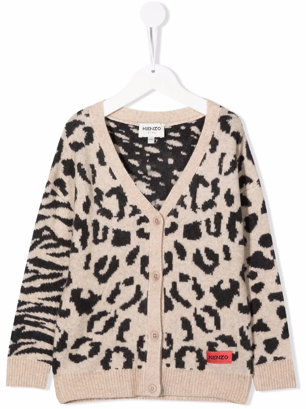 

Kenzo Kids cárdigan con estampado de leopardo - Neutro
